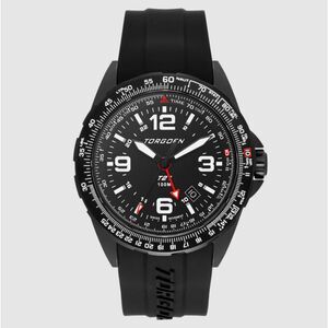 New Torgoen TN-1256 T21 DLC 44mm Black Silicone Strap Watch